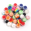 Levendige 20 mm gestreepte harskralen in diverse kleuren voor DIY-sieraden maken - 6mm / Meerkleurig