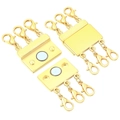 Detailed macro view of a 3-strand gold magnetic slide connector for layered necklaces - Gold Triple Row