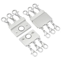 Three-strand silver magnetic necklace clasp with lobster claws for layered jewelry - Silver Color Triple Row
