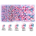 Kit di perle ABS sfumate in varie dimensioni con una scatola di plastica trasparente - 1 scatola / 3#