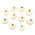 Set of 10 fluffy beige faux rabbit fur beads with gold metal eyelets for DIY crafts - 20mm Hole 4mm (ai-10 Pieces/Pack) / Beige