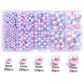 Set di perle finte in ABS sfumate in scatola a 10 scomparti per gioielli DIY - Taglia 8