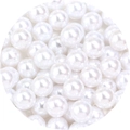 Lustrous white round faux pearls for DIY jewelry making and clothing accessories - 1mm (Hole-less) / 22# Pure White