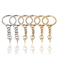 DIY metal keychain set with 25mm flat rings and screw pins in silver, gold, and rose gold - Key Ring and Screw Eye Pin / Gold