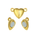 Chiusura magnetica dorata a forma di cuore per creazione gioielli con anelli - 14x10mm / Oro