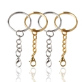 DIY metal keychains in gold and silver plating with flat split rings and lobster clasps - Key Ring + Lobster Clasp / Gold