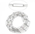 Polished silver stainless steel paperclip chain necklace with long oval links for DIY jewelry - 5# Paperclip Chain 21*5mm