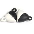 Coppia di chiusure magnetiche a forma di cuore con finitura opaca nera e bianca - 14x10mm / Bianco Puro + Nero