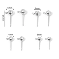 Silver stainless steel ball stud earrings with hanging loops in 3mm to 6mm sizes - 3mm / Horizontal Loop