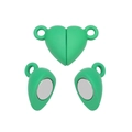 Chiusure magnetiche opache a cuore verde brillante per braccialetti fai da te - Verde