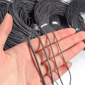 Dark grey round genuine leather cord in four different thicknesses for DIY jewelry making - Dark Gray