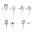 Polished stainless steel ball stud earrings with loop in 3mm to 6mm sizes for DIY jewelry - 3mm / Cross Loop