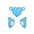 Chiusura magnetica a cuore azzurro con finitura opaca per la creazione di bracciali - Azzurro