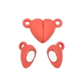 Chiusura magnetica a forma di cuore rosso opaco con anelli per gioielli fai-da-te - Arancione