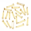 Bulk gold stainless steel DIY brooch pin bases for jewelry making and craft projects - 17mm / Gold
