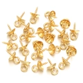 Golden stainless steel eye pin bails for DIY pearl jewelry making projects - 8*4*1mm / Gold