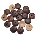 Natural round coconut shell 2-hole buttons in mixed brown shades for shirts - Dark Coconut Shell 2-Hole / 13mm