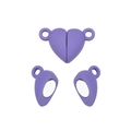 Chiusura magnetica a cuore viola per creazione di gioielli fai da te e bracciali - Viola