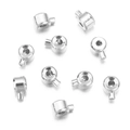 Silver plated copper crimp beads for DIY jewelry making with smooth metallic finish - 5*3mm Hole 1mm / Silver
