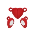 Chiusura magnetica a forma di cuore rosso opaco per connettore gioielli fai-da-te - Rosso