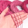 Rose pink round genuine leather cord in four diameters for DIY jewelry making and crafts - Rose Red