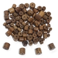 Nahaufnahme von Wenge-Holzperlen mit natürlicher Maserung für DIY-Schmuckherstellung - Wenge Fassperlen / 6mm 50 Stück/Packung / Wenge Naturfarbe