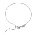Close-up of polished silver snake chain with adjustable slider bead and lobster clasp - Diameter 6cm / White K/Silver