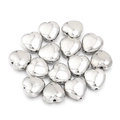Polished silver heart-shaped CCB beads for DIY jewelry making and accessories - 1# 14x14mm (20 Pieces/Pack)