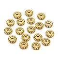 Macro view of vintage gold daisy spacer beads for DIY jewelry making and bracelets - Vintage Gold Daisy Style (2) / 8MM (100 Pieces/Pack)