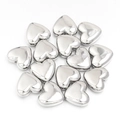 Polished silver heart-shaped metal beads with side holes for DIY jewelry making - 2# 21x23mm (20 Pieces/Pack)