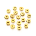 Flat golden vintage spacer beads with center hole and black grooved detail for jewelry - Gold Grooved Ring Style (3) / 6mm (100 Pieces Pack)
