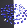 Deep blue multi-faceted glass flatback rhinestones in various shapes for nail art and DIY - Blue - Irregular