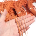 Orange genuine leather cord in four diameters for DIY jewelry making and crafts - Orange