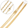 Minimalistische vergulde meerlaagse platte O-ketting halsketting met karabijnsluiting - 45cm/Stuk / Goud