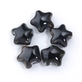 Stervormige keramische kraal met zwart marmereffect en reactief glazuur voor DIY-sieraden - Stijl 1 (Zwart Grijs Marmer) / 14mm