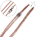 Flat O-chain sweater necklace in antique copper finish with lobster clasp and card - Antique Red Copper