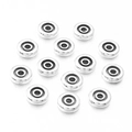Detailweergave van twaalf zilverkleurige ronde afstandskraal voor DIY-sieraden maken - Zilver Wielpatroon Model (12)
