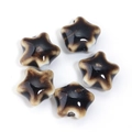 Stervormige keramische kralen met bruin-wit marmerglazuur voor DIY-sieraden maken - Stijl 2 (Bruin Wit Marmer) / 14mm