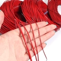 Red genuine leather round cord in four different diameters for DIY jewelry making - Red