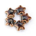 Bruine en blauwe ster-keramische kralen met oven-glazuur voor DIY-sieraden - Stijl 3 (Retro Ovenbruin) / 14mm