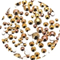 Macro shot of sparkling champagne glass rhinestones with flat backs for DIY nail art design - 3.5g/180pcs / Metallic Gold - Round