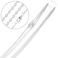 Flat silver cross link O-chain necklace with lobster clasp and Fashion Jewelry card - Silver
