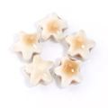 Perles en céramique en forme d'étoile dégradé beige pour création de bijoux DIY - Style 5 (Dégradé Beige Brun) / 14mm