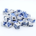 Blue and white porcelain cube beads 8-10mm for DIY jewelry making accessories - Style 3# (Square) / 8x8mm