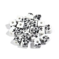 White cube ceramic beads with black plum flower pattern for DIY jewelry making - Style 4# (Square) / 8x8mm