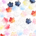 Macro shot of gradient sakura glass beads with shimmer glitter for DIY jewelry making - Mixed Colors Sakura