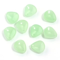 Set of nine light mint green teardrop-shaped glass beads for DIY jewelry making - Grass Green Plum Petal / 50 Pieces