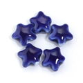 Perles en céramique bleues en forme d'étoile avec effet marbré pour bijoux DIY - Style 7 (Marbre Bleu Profond) / 14mm