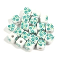 Square ceramic beads with green floral pattern for DIY jewelry and necklace making - Style 5# (Square)