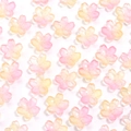 Macro shot of gradient pink cherry blossom glass beads with frosted translucent finish - Pink Yellow Sakura